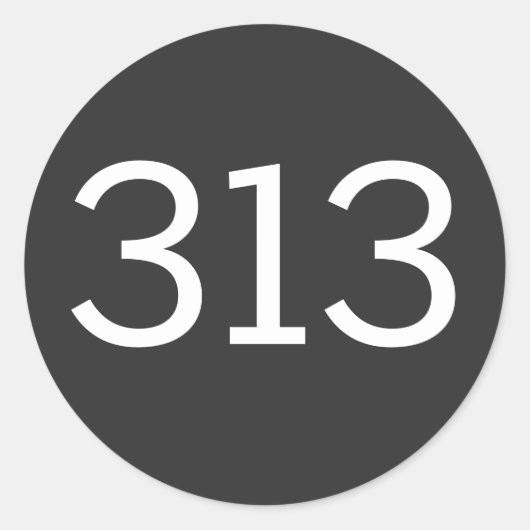 Gebiet Code 313 (Detroit) Runder Aufkleber (Vorderseite)