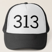 Gebiet Code 313 (Detroit) Truckerkappe (Vorderseite)