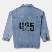 Gebiet Code 425 für Seattle Washington Wa 425 2 Jeansjacke (Rückseite)