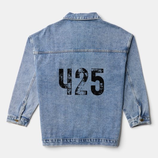 Gebiet Code 425 für Seattle Washington Wa 425 2 Jeansjacke (Rückseite)
