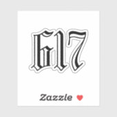 Gebiet Code 617 (Boston) Aufkleber (Blatt)