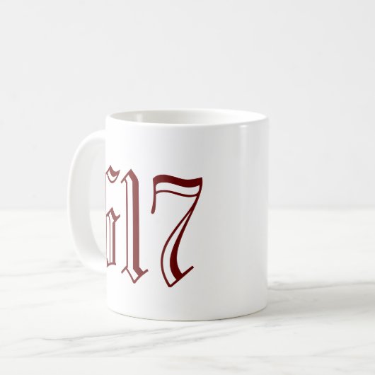 Gebiet Code 617 (Boston) Kaffeetasse (Vorderseite Links)