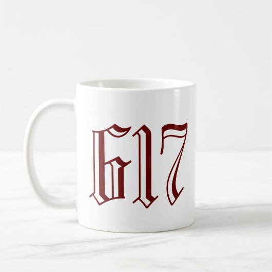 Gebiet Code 617 (Boston) Kaffeetasse (Links)