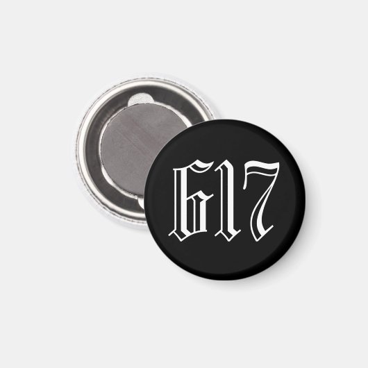 Gebiet Code 617 (Boston) Magnet (Vorderseite/Rückseite)