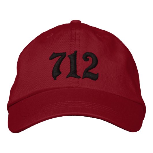 Gebiet Code 712 , Sioux City, IOWA Bestickte Baseballkappe (Vorderseite)