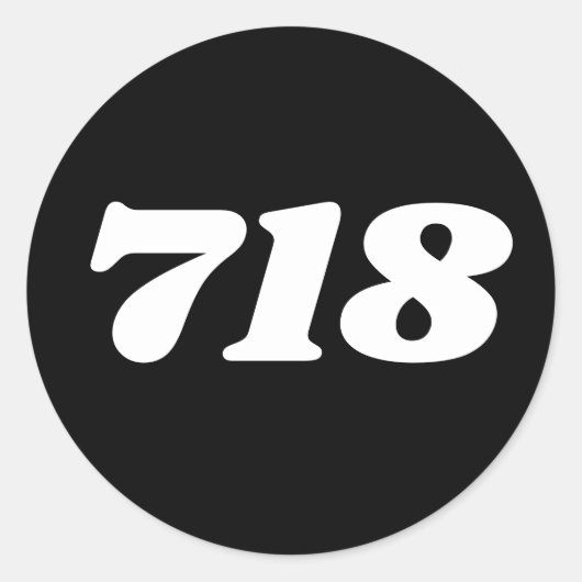 Gebiet Code 718 (New York City) Runder Aufkleber (Vorderseite)