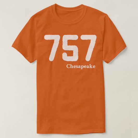 Gebiet Code 757 Chesapeake Virginia T-Shirt (Design vorne)