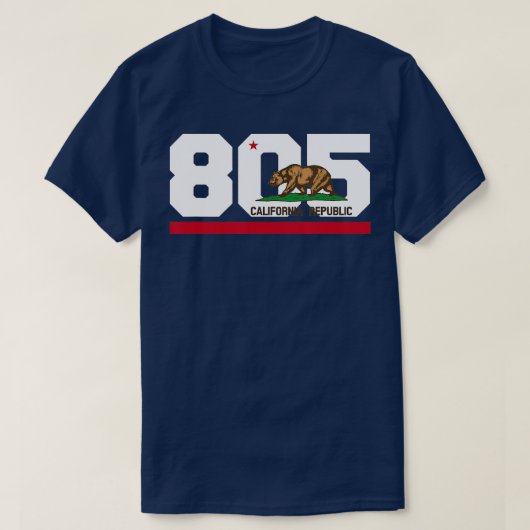 Gebiet Code 805 Santa Barbara Kalifornien T-Shirt (Design vorne)