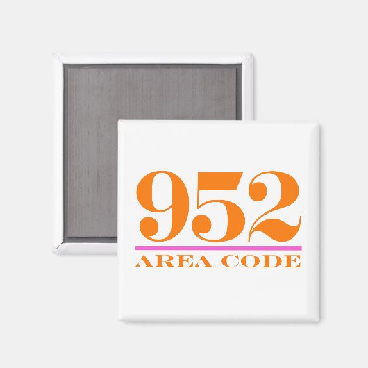 Gebiet Code 952 Magnet (Vorderseite/Rückseite)