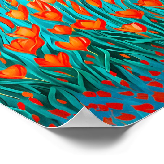 Gebiet der Orangentulpen Poster (Ecke)