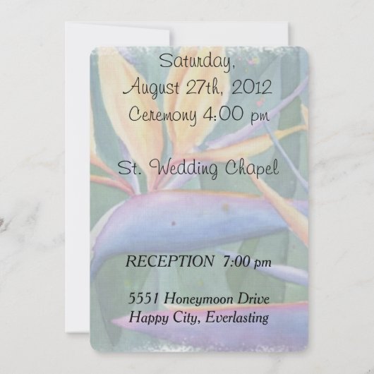 GEBIET DER PARADISE ZOLLBREITE EINLADUNG (Rückseite)