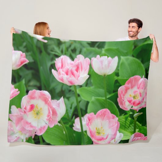 Gebiet der rosa Tulpen Fleecedecke (Beispiel)
