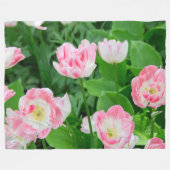 Gebiet der rosa Tulpen Fleecedecke (Vorderseite (Horizontal))