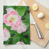 Gebiet der rosa Tulpen Geschirrtuch (Viertel Falte)