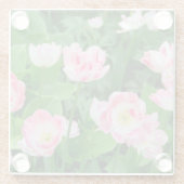 Gebiet der rosa Tulpen Glasuntersetzer (Rückseite)