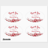 Gebiet der roten Pflücken Ovaler Aufkleber (Blatt)