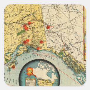 Gebiet von Alaska Quadratischer Aufkleber