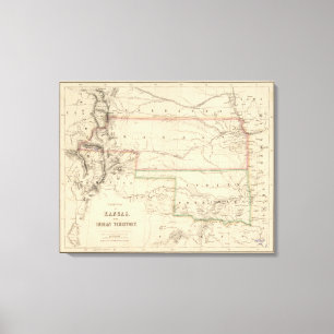 Gebiet von Kansas und von amerikanischen Leinwanddruck
