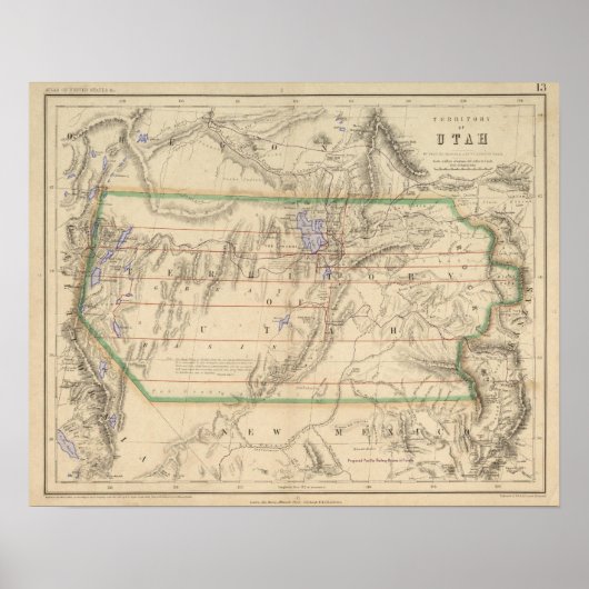 Gebiet von Utah Poster (Vorne)