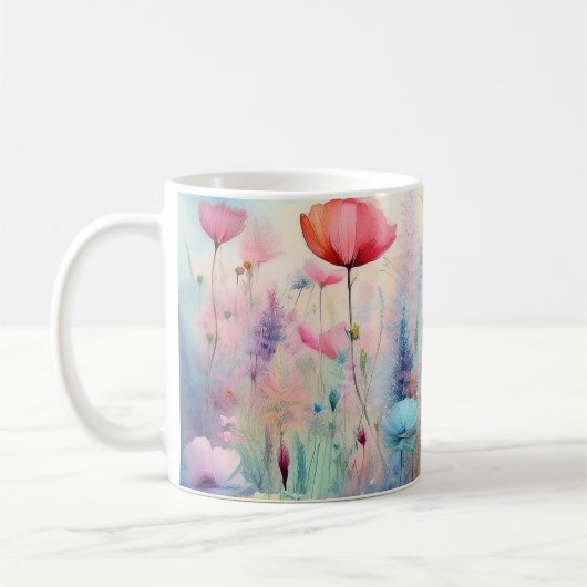 Gebiet wild lebender Blume Kaffeetasse (Links)