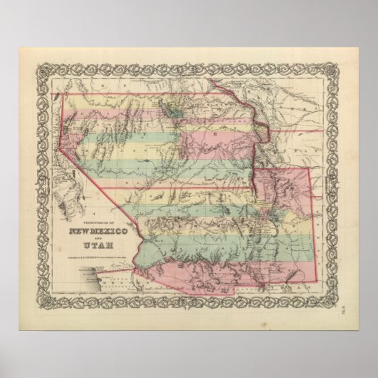 Gebiete von New Mexico und Utah Poster (Vorne)