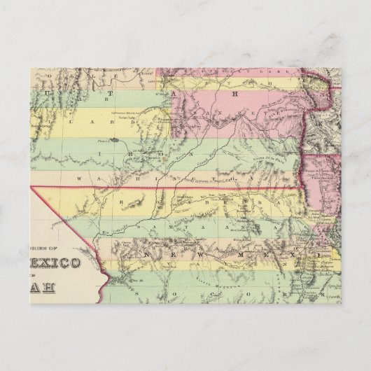 Gebiete von New Mexico und Utah Postkarte (Vorderseite)