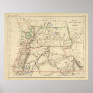 Gebiete von Washington und von Oregon Poster