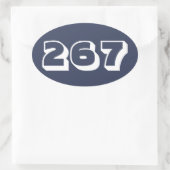 Gebietscode 267 (Philadelphia) Ovaler Aufkleber (Tasche)