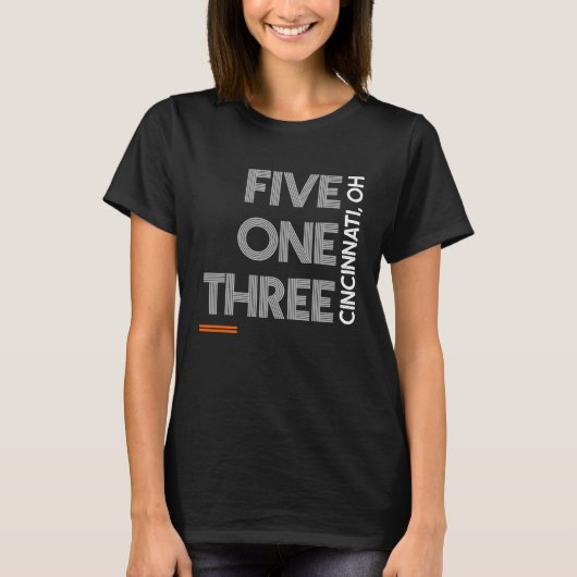 Gebietscode 513 Cincinnati Ohio Stadtgebiet Code T-Shirt (Vorderseite)