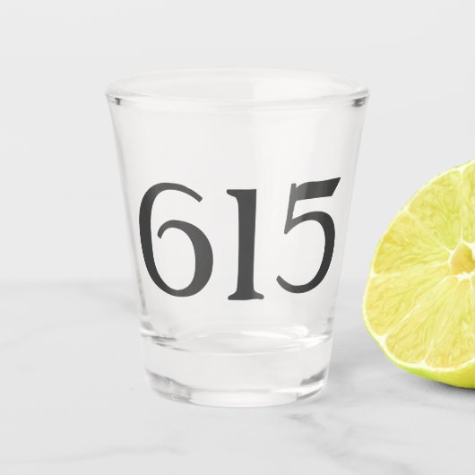 Gebietscode 615 (Nashville) Schnapsglas (Vorderseite)