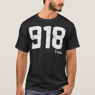 Gebietscode 918 Tulsa Oklahoma Vintag gestört T-Shirt
