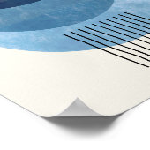 Gebilde aus dem Mittelalter BLAU modern abstrakt Poster (Ecke)