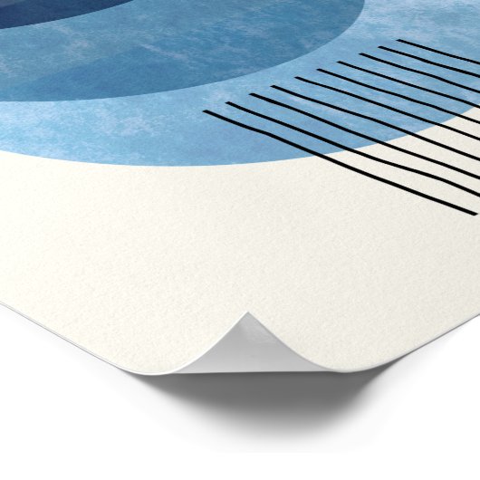 Gebilde aus dem Mittelalter BLAU modern abstrakt Poster (Ecke)