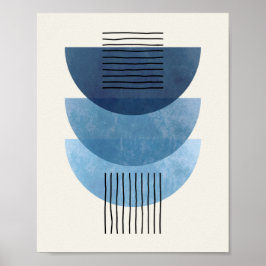 Gebilde aus dem Mittelalter BLAU modern abstrakt Poster