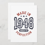 Gebildet 1948 mit vollkommenem Geburtstagsgeschenk Einladung (Vorne/Hinten)