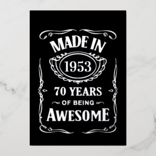 Gebildet 1953 70 Jahre phantastisch 2023 Tag Folieneinladung