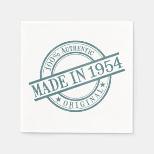 Gebildet 1954 Briefmarke-Logo für die Runde Gummi Serviette