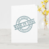 Gebildet 1956 Runde-Rubber-Briefmarke Logo Geburts Karte (Gelbe Blume)