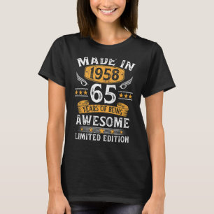 Gebildet 1958 65 Jahre alt 65. Geburtstag für Männ T-Shirt