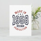 Gebildet 1958 mit vollkommenem Geburtstagsgeschenk Einladung (Stehend Vorderseite)