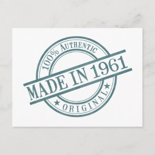 Gebildet 1961 Briefmarke-Logo für die Runde Gummi Postkarte