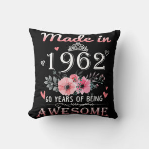 Gebildet 1962 Blumengeschenk 60 Jahre alt 60. Gebu Kissen