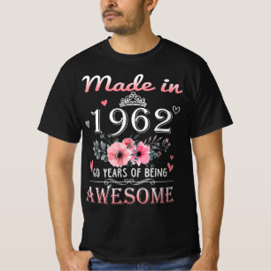 Gebildet 1962 Blumengeschenk 60 Jahre alt 60. Gebu T-Shirt