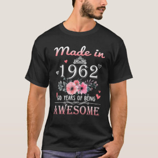 Gebildet 1962 florales 60-jähriges 60-jähriges Ges T-Shirt