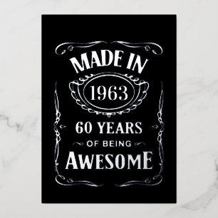 Gebildet 1963 60 Jahre phantastisch 2023 Tag Folieneinladung