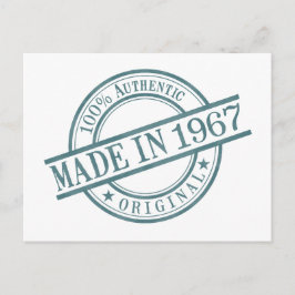 Gebildet 1967 Briefmarke-Logo für das Geburtsjahr Postkarte