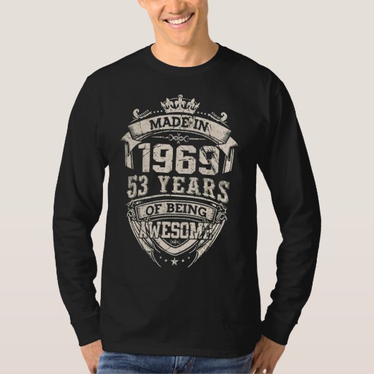 Gebildet 1969 53 Jahre Phantastisch T-Shirt (Vorderseite)