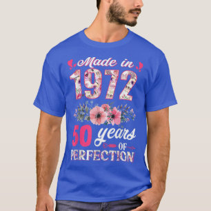 Gebildet 1972 florales 50-jähriges 50-jähriges Geb T-Shirt