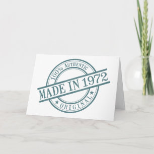 Gebildet 1972 Runde Briefmarke Logo Geburtstag Karte