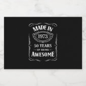 Gebildet 1973 50 Jahre phantastisch 2023 Tag Alkoholflaschenetikett (Einzelnes Label)